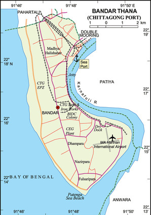 The port map. Shipping to Chittagong Port