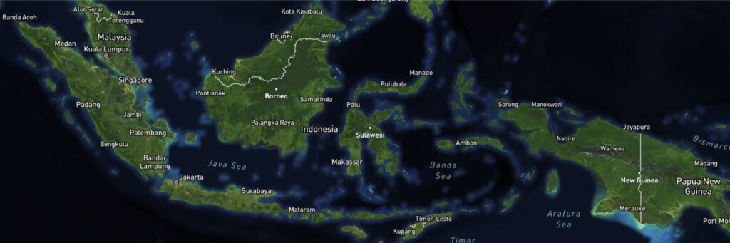 Indonesia en el mapa