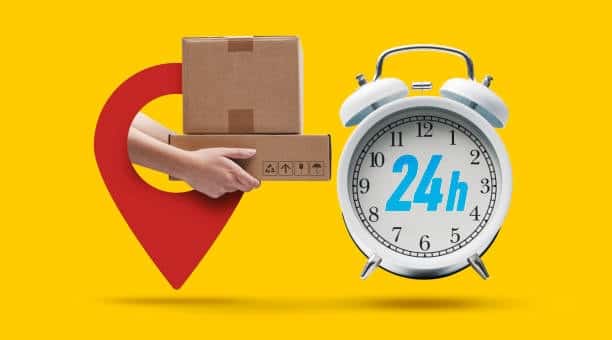 24-hour fast delivery service for packages shipped from Canada to the US.