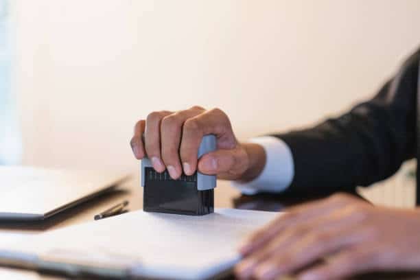 Official approval stamp for Certificate of Conformity (COC) in shipping.