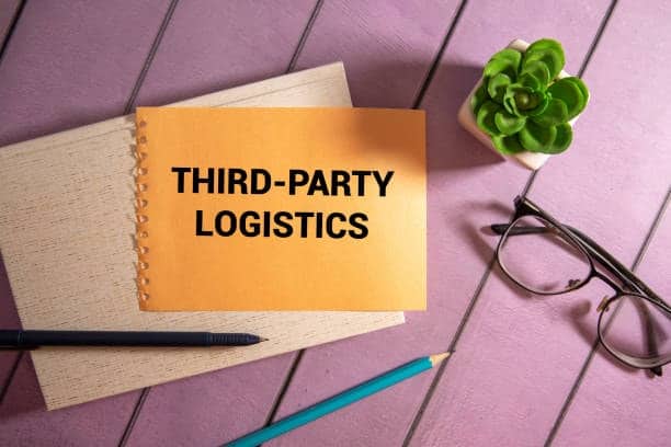 Notebook with third-party logistics concept written, representing 3PL services planning.