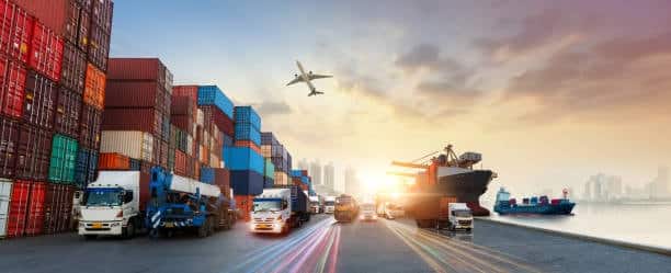 International shipping methods including air freight, sea freight, and trucking logistics