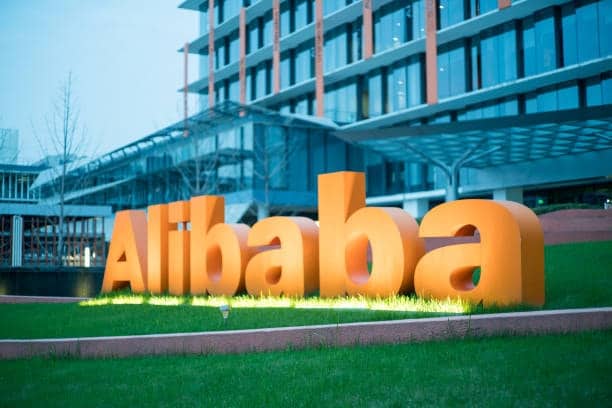 Alibaba company headquarters sign, representing Alibaba shipping services