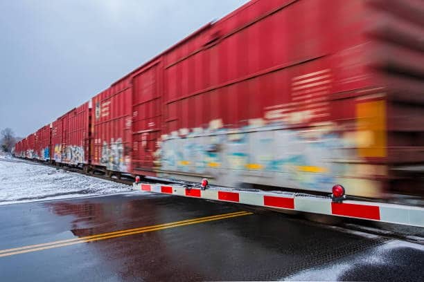 Dangerous goods shipment transported by freight train