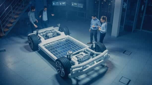 Electric vehicle chassis with integrated lithium battery system
