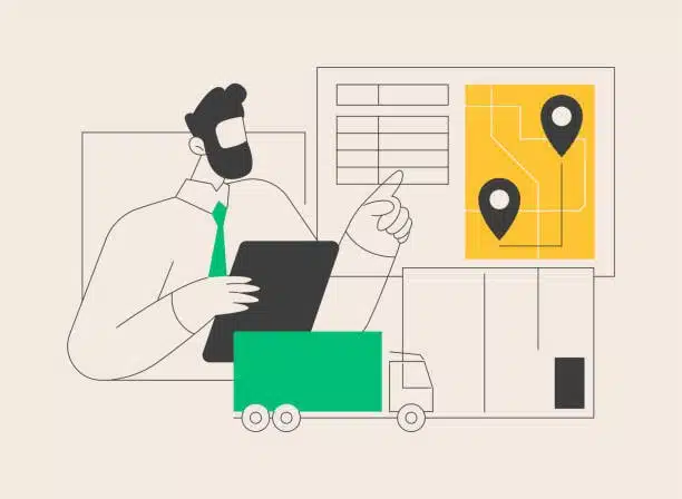 Illustration of logistics planning and fee calculation for importing from Japan.
