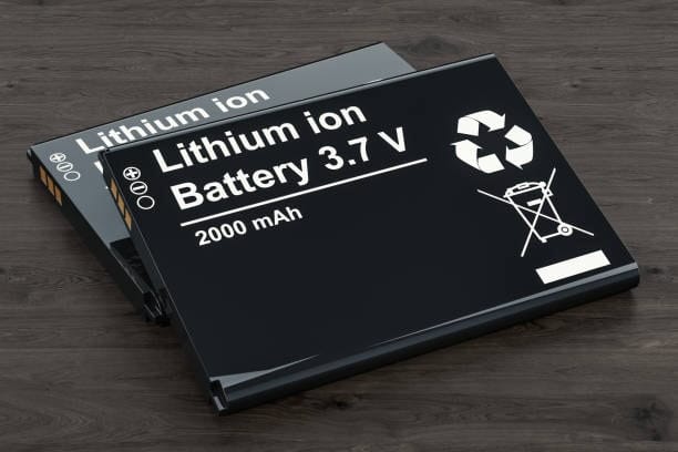 Lithium-ion battery label showing compliance information for shipping