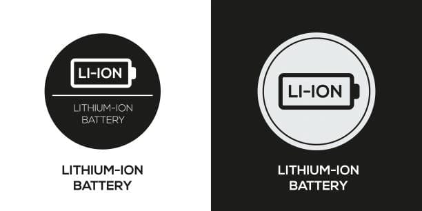 Lithium-ion battery warning and identification symbols