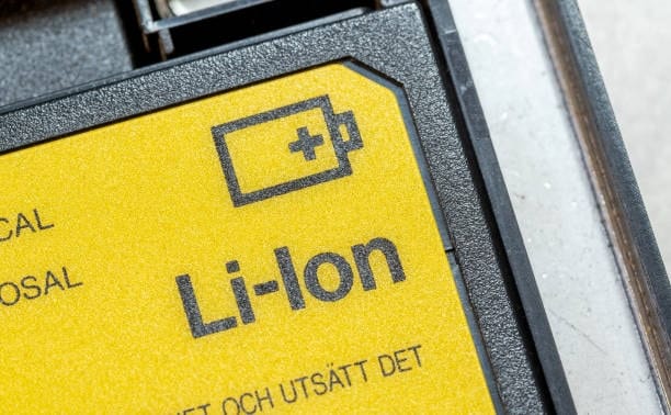 Lithium-ion battery warning label for shipping compliance
