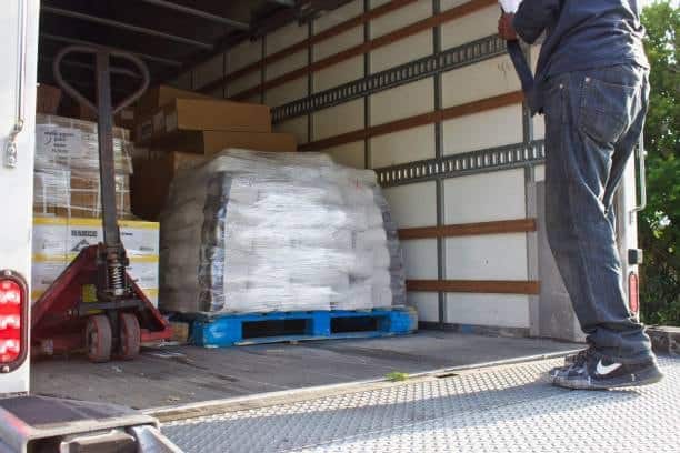Goods being loaded into a truck before issuing the Bill of Lading.