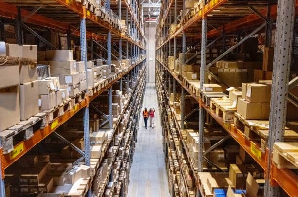 Large logistics warehouse for managing shipments imported from France.