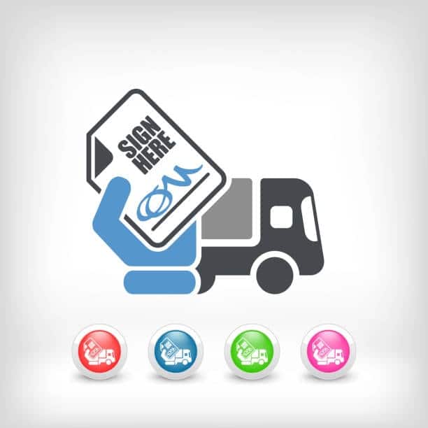 Icon of signing shipping documents related to Bill of Lading.